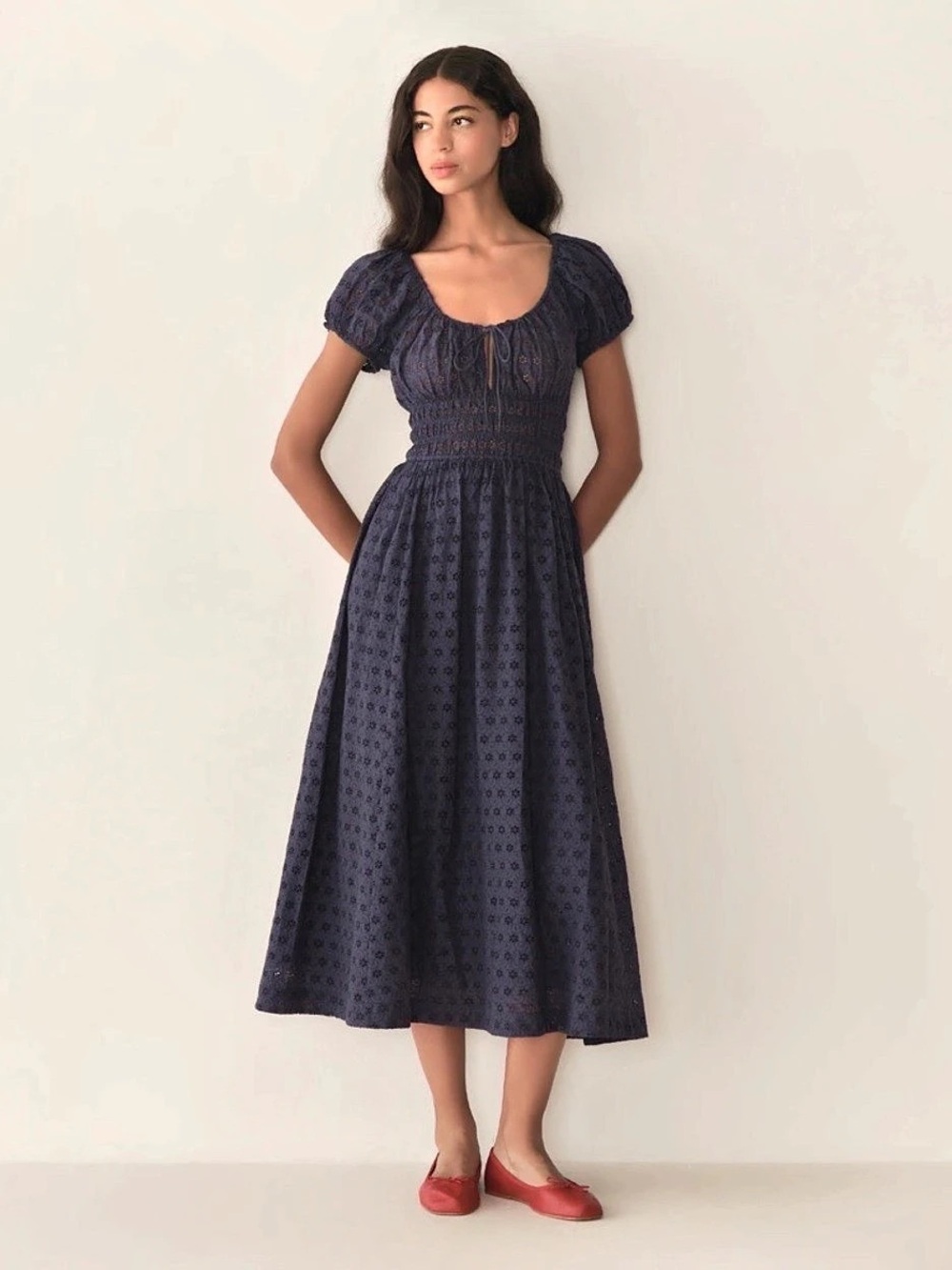 Doen Quinn Dress in adiratic eyelet Size XXS NWT